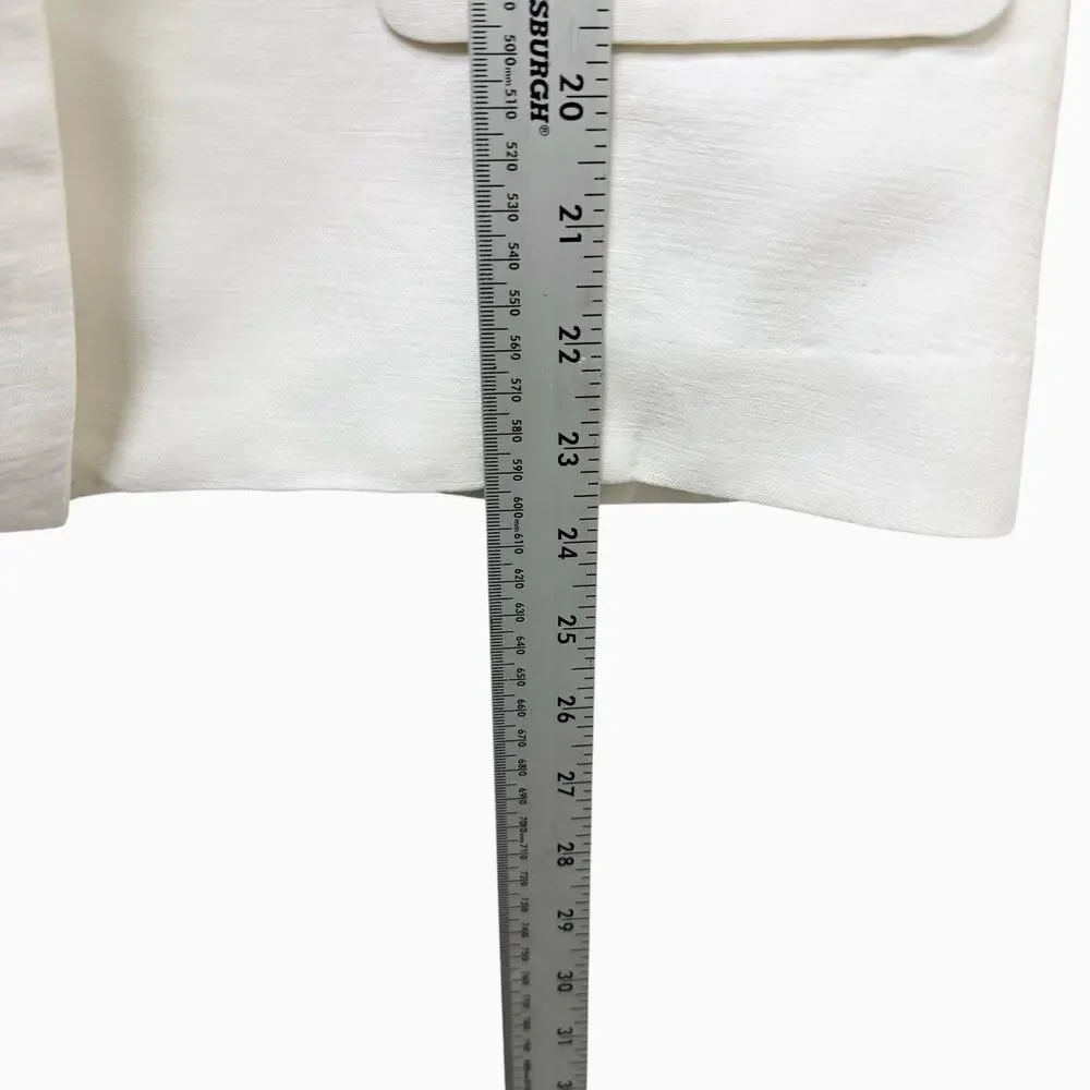 Nili Lotan 100% Linen‎ Blazer Jacket White Women’s Size 8